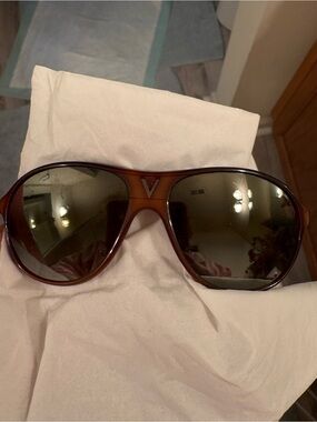 Vintage Vaurnet 5085 Brown Aviator Sunglasses for Men - Brown Lenses